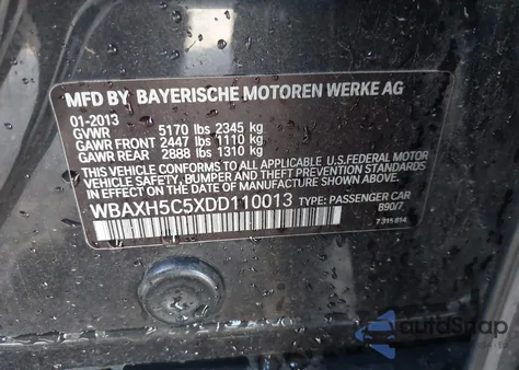 2013 BMW 528I xDrive z USA, uszkodzony, nr VIN WBAXH5C5XDD110013